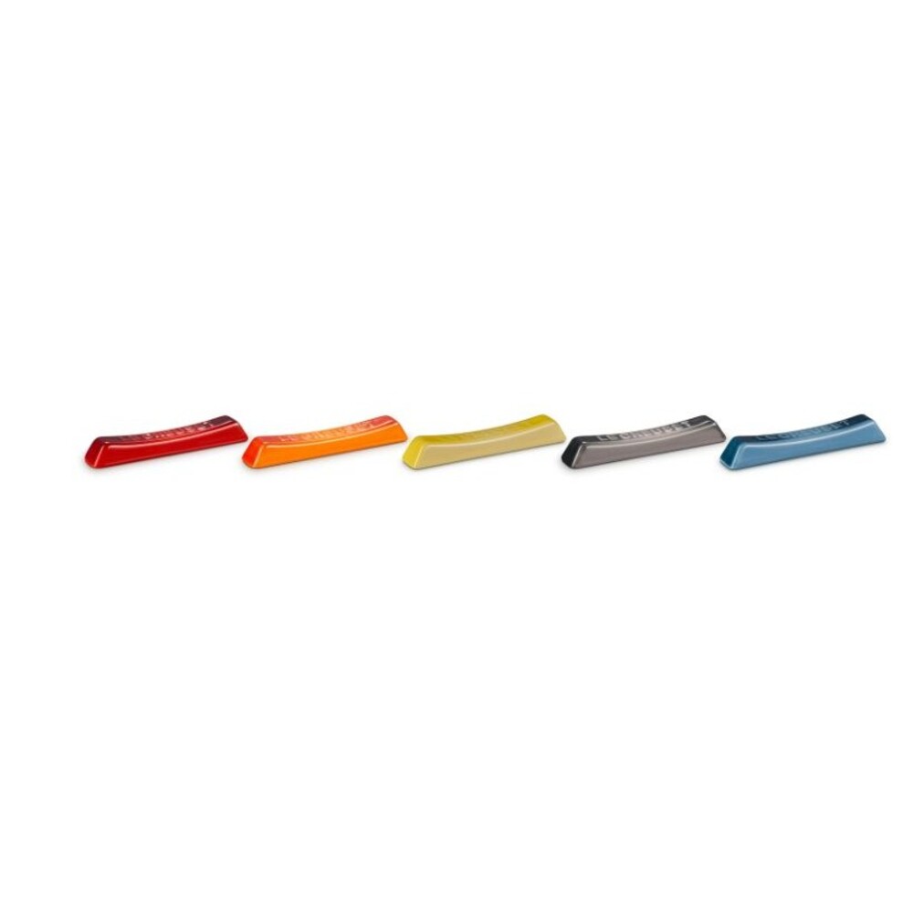 Le Creuset Stoneware Cutlery Chopstick Rest Set of 5 Rainbow Colors Japan NEW
